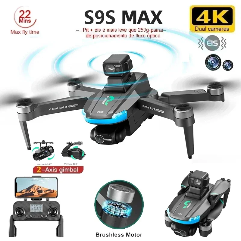 Drone Gimbal Brushless - 새로운 S9S MAX 미니 드론 4K